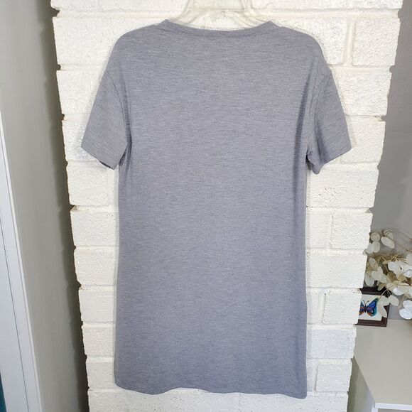 Fabletics Yani Mini Dress Size Medium Heathered Gray Jersey Knit Athleisure - Picture 3 of 9